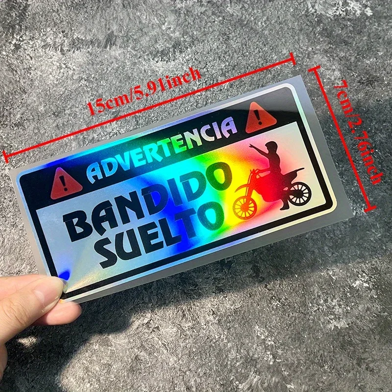 قطعة واحدة من Advertencia: ملصق حائط من الفينيل Bandido Suelto - Edgy Attitude Vibe لتخصيص الدراجة/الكمبيوتر المحمول/الهاتف/زجاجة المياه