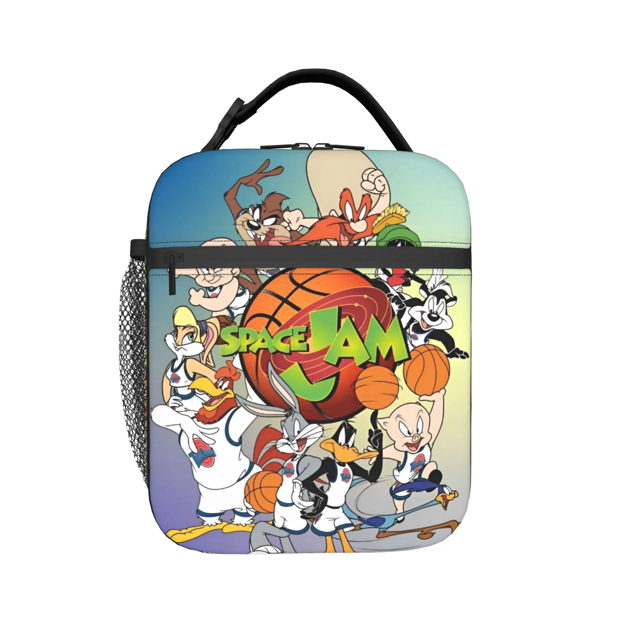

Spaces Jams Team Cartoon Insulated Lunch Bag Large Meal Container Thermal Bag Tote Lunch Box School Outdoor Food Handbags