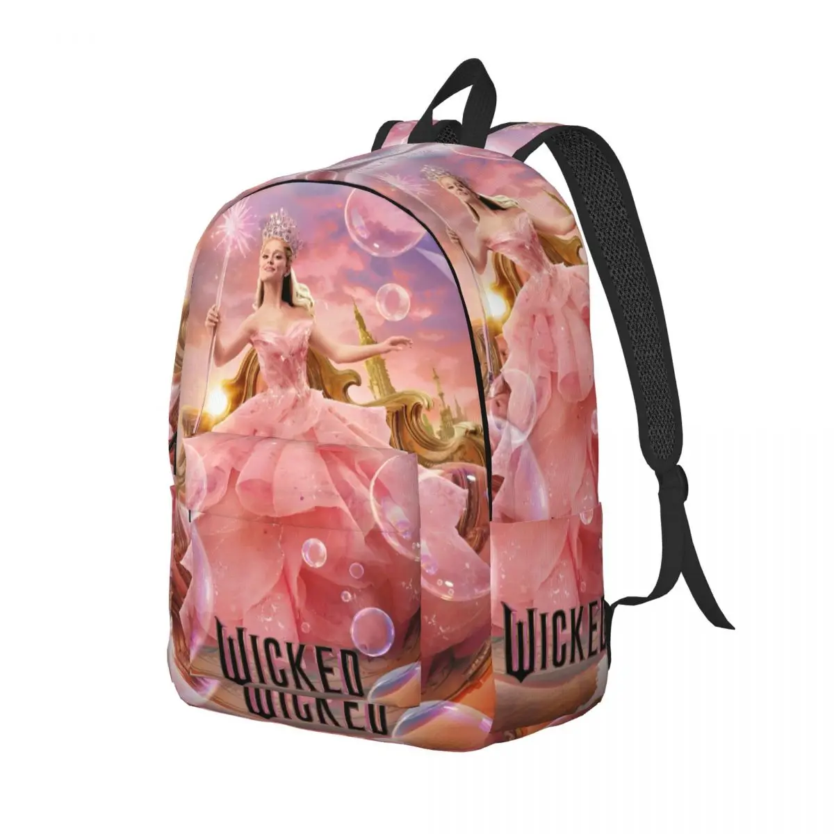 Wicked Elphaba & Glinda Tonal กระเป๋าเป้สะพายหลังผู้ชายผู้หญิงสบายๆ High School Travel Daypack Magic ภาพยนตร์แล็ปท็อปไหล่กระเป๋าน้ําหนักเบา