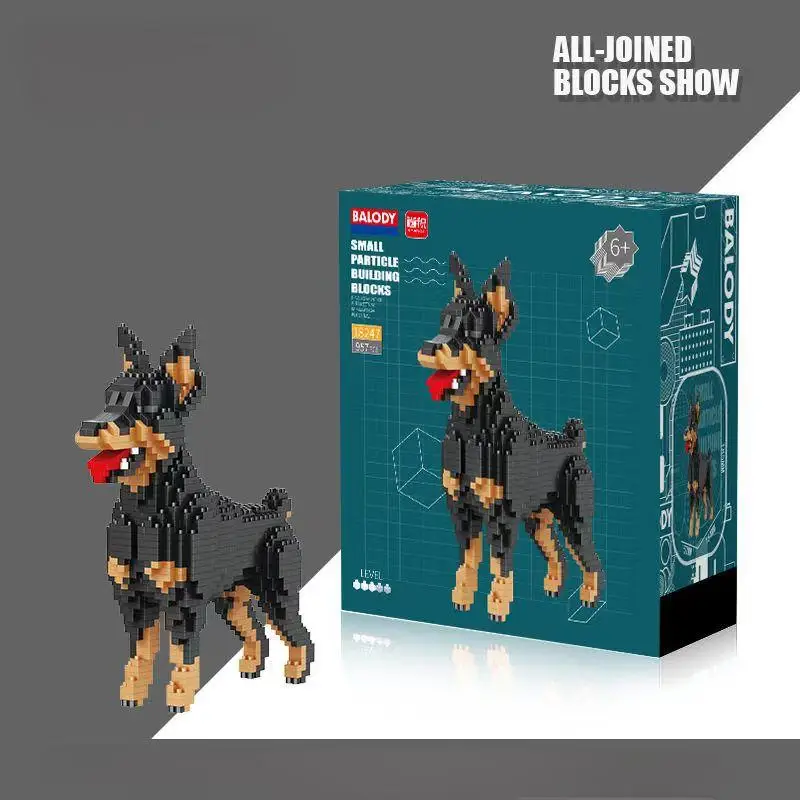 

Cartoon Animal Building Blocks Diamond Bricks Creative Pet Dog Famous Husky Poodle Model Educational Toys Kids Adults Gifts