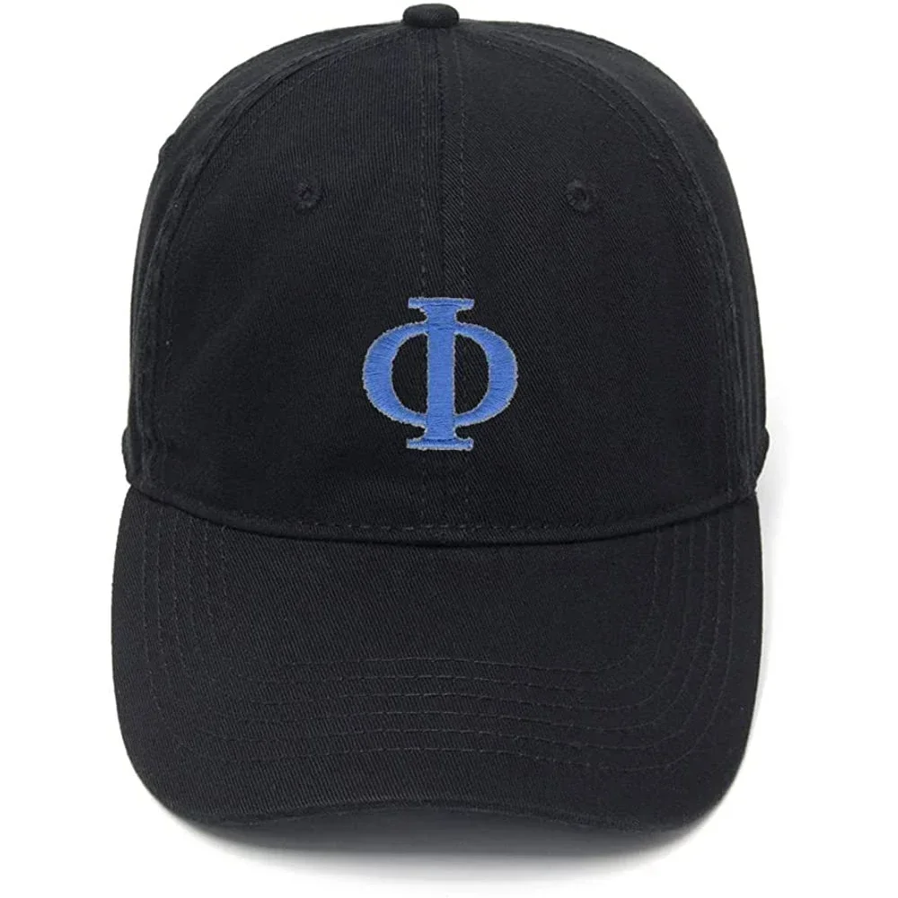 

Men's Baseball Cap Phi Embroidery Hat Black Embroidered Casual Baseball Caps