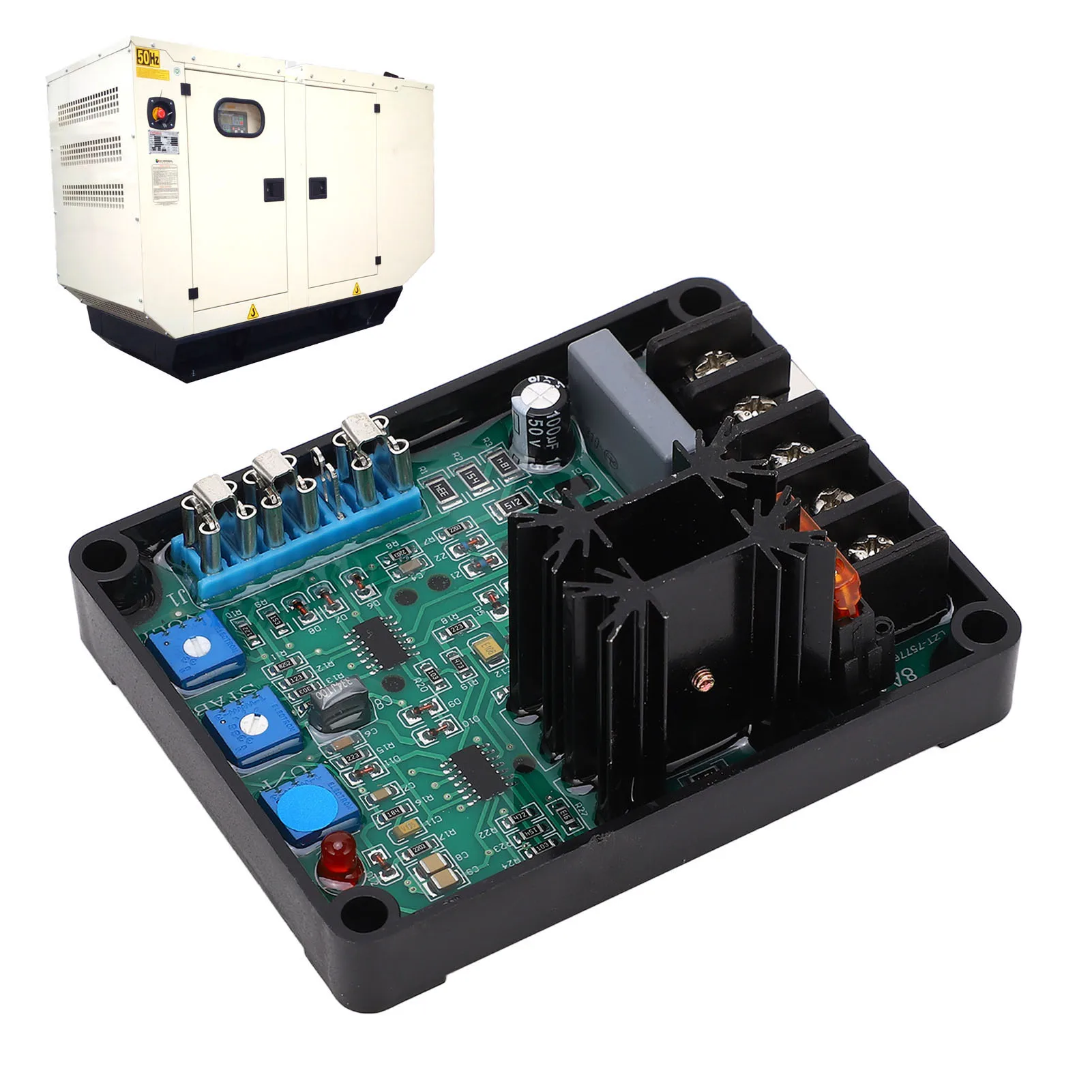 GAVR8A AVR Automatic Voltage Regulator Module ZQGJ-5641, Built-in Under Frequency Protection 50-60Hz, Stable Power Control Unit