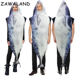 ZAWALAND Halloween Cosplay Fish Costume Adult Unisex Outfits Carnival Party Cosplay Funny Fish Animal Dress up Women Clothing