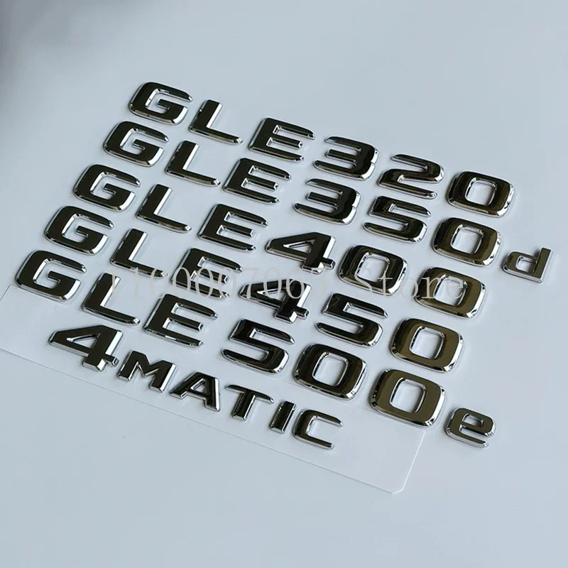 2017 Chrome Letters GLE320 GLE350e GLE400 GLE500 GLE250d GLE500e 4Matic ABS Emblem for W166 Car Trunk Logo Sticker