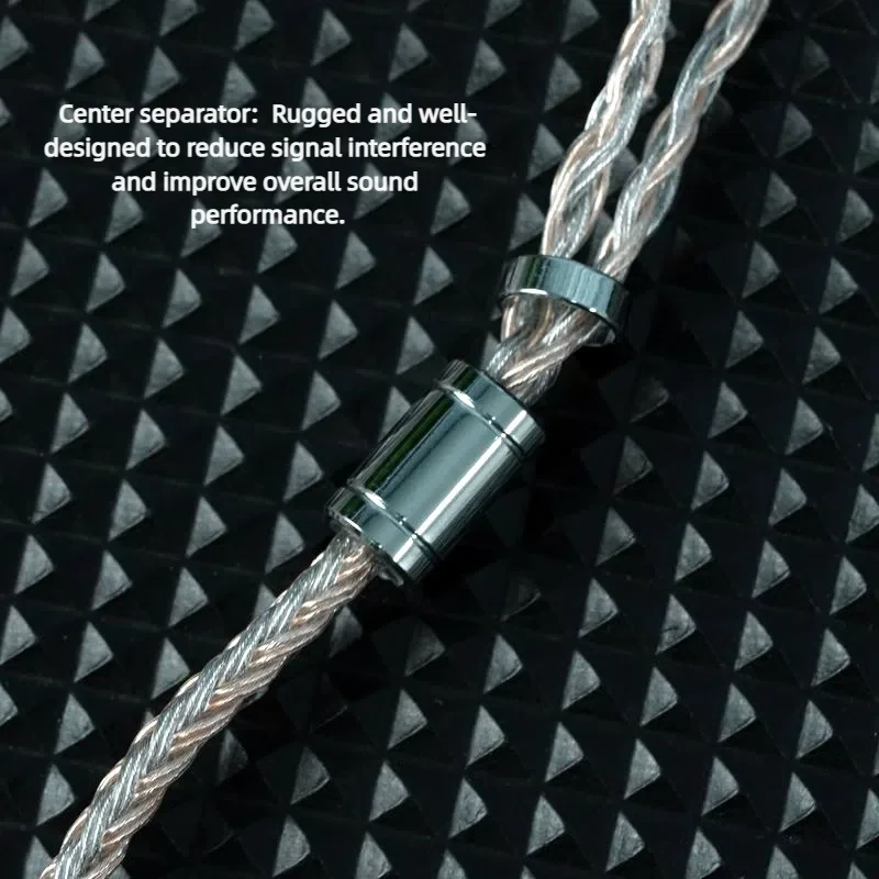 XINHS XH09D 16-adriges 5N-Einzelkristall-versilbertes HiFi-Kopfhörer-Upgrade-Kabel mit 0,78 mm 2PIN/MMCX/TFZ/KZ QDC – Detail 6
