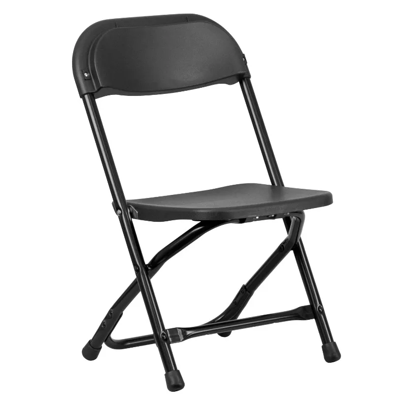 Kids Black Plastic Folding Chair, chairs,13"W x 2.25"D x 25"H