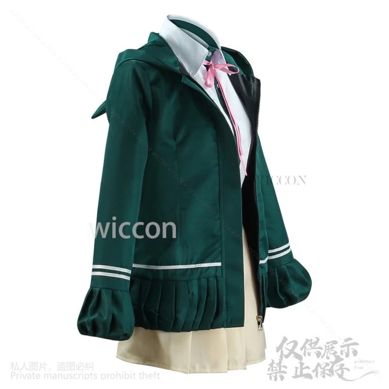 อะนิเมะเกม Danganronppaa คอสเพลย์ Nanami ChiaKi เครื่องแต่งกาย Jk ชุดนักเรียนเสื้อแจ็คเก็ตสําหรับหญิงสาวฮาโลวีนที่กําหนดเอง