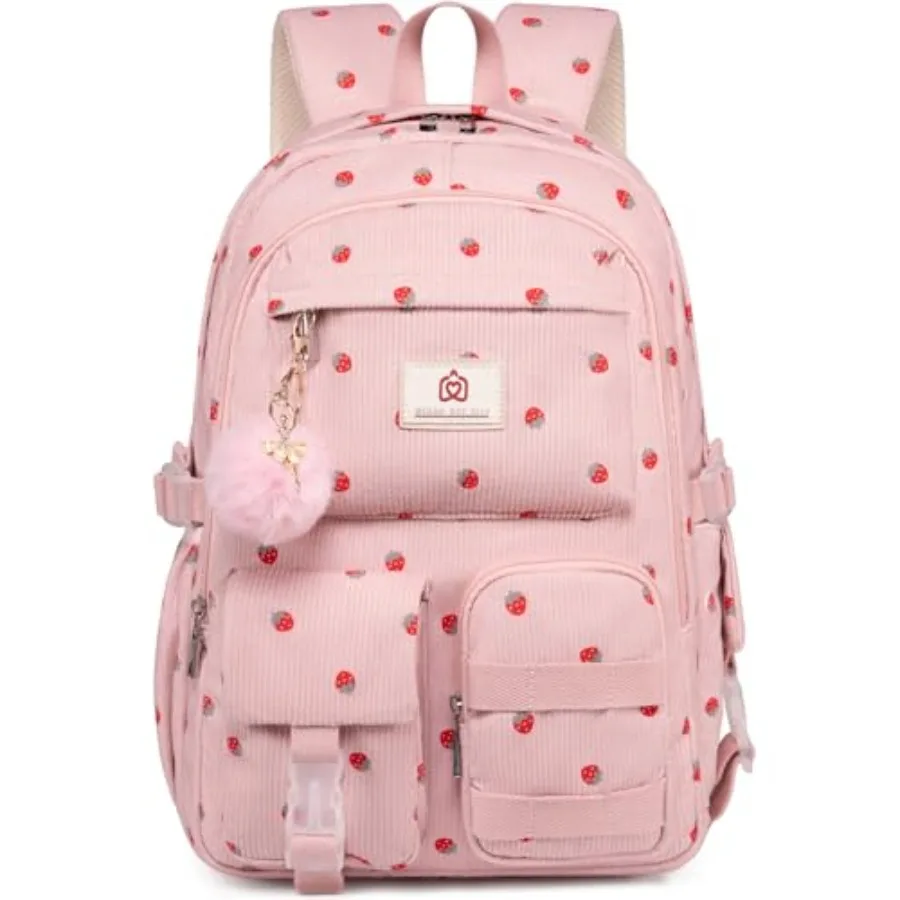 

School Backpack for Teens Girls Women 15.6 Inch Laptop College Backpacks Corduroy Work Bag Elementary Middle High Campus Bookba