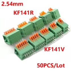 50Pcs KF141R KF141V 2.54mm Pitch PCB Terminal Block Connectors 2/3/4/5/6/7/8/9/10 Pin Straight / Right Angle Screwless Terminals