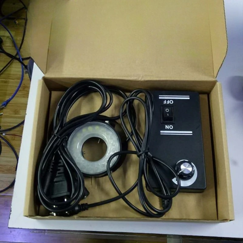 48LED Stereo Microscope LED Light Source Adjustable Lamp CCD Illuminating w/ Diffusion Plate Microscopio Accesorio Telescopio