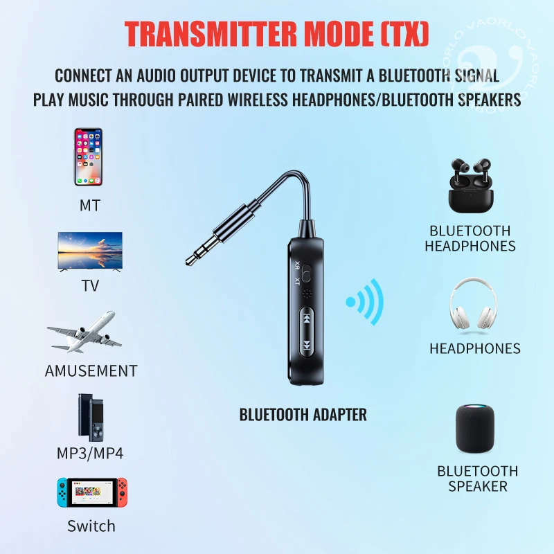 ترقية بلوتوث 5.4 AUX استقبال الارسال 3.5 مللي متر مع هيئة التصنيع العسكري HiFi ستيريو الموسيقى اللاسلكية محول الصوت للتلفزيون الكمبيوتر طائرة سيارة #6