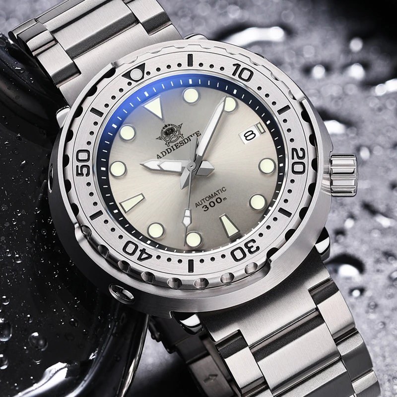 

ADDIESDIVE Automatic Mechanical Watches Men's Luxury Watch Sapphire GlassTuna Watch 30Bar Waterproof BGW9 Blue Luminous Calendar