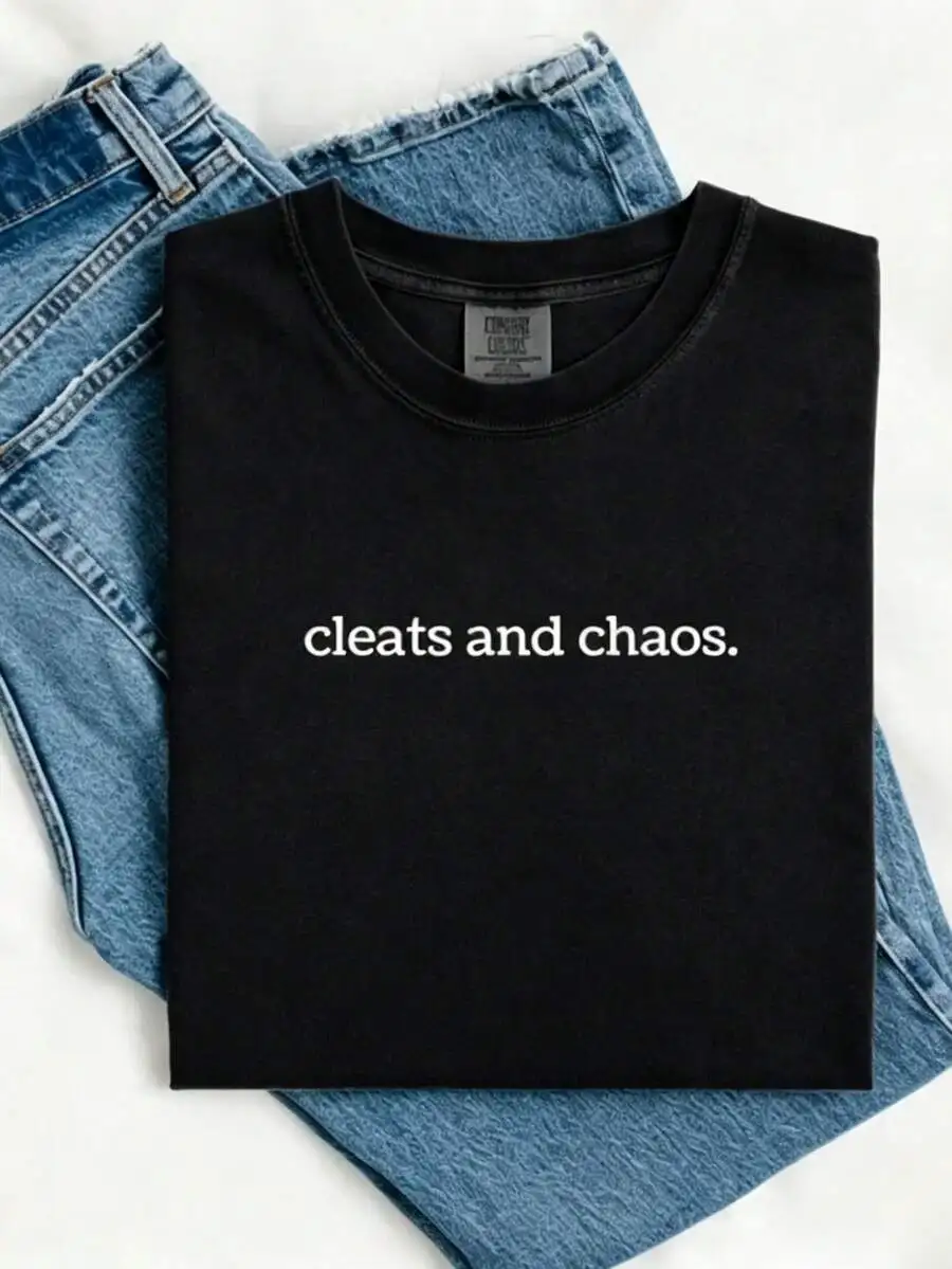 Cleats And Chaos T-Shirt Gift For Sports Moms, Soccer Shirts, Football Tee, Lacrosse, Baseball, Softball, Unisex Graphic Tee