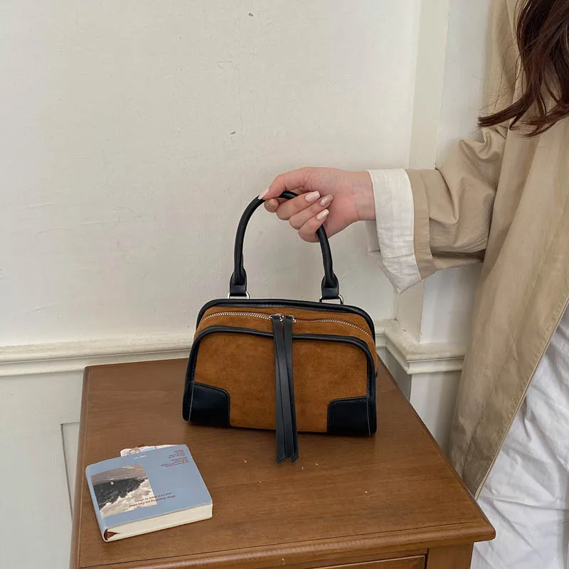 Faux Suede Soft Leather Shoulder Bags for Women 2026 Luxury Designer Brand Trend Crossbody Bag Females Shoulder Bag Handbags