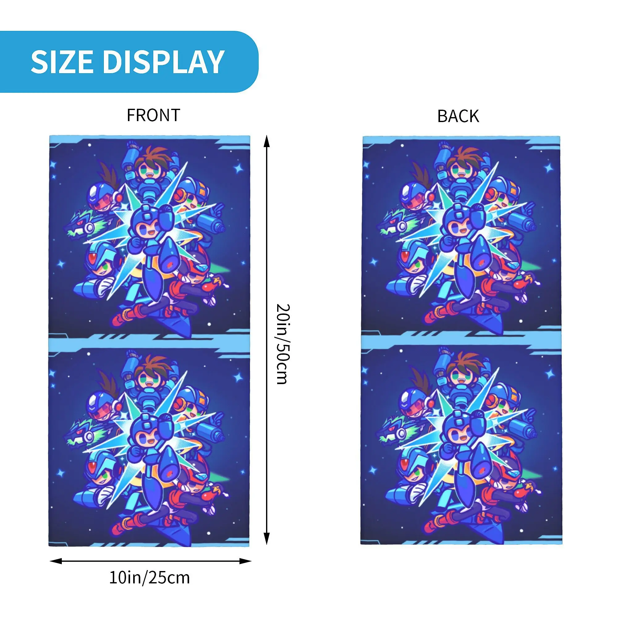 Custom Game R-Rockman M-Megamans Neck Gaiter Men Women Windproof Winter  Bandana Scarf for Ski