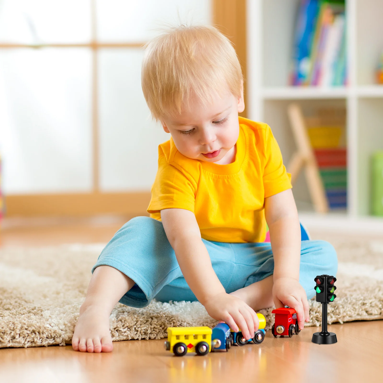 Criança brinquedo educativo modelo de tráfego marcador luzes sinal para crianças 5 lâmpadas pequenas