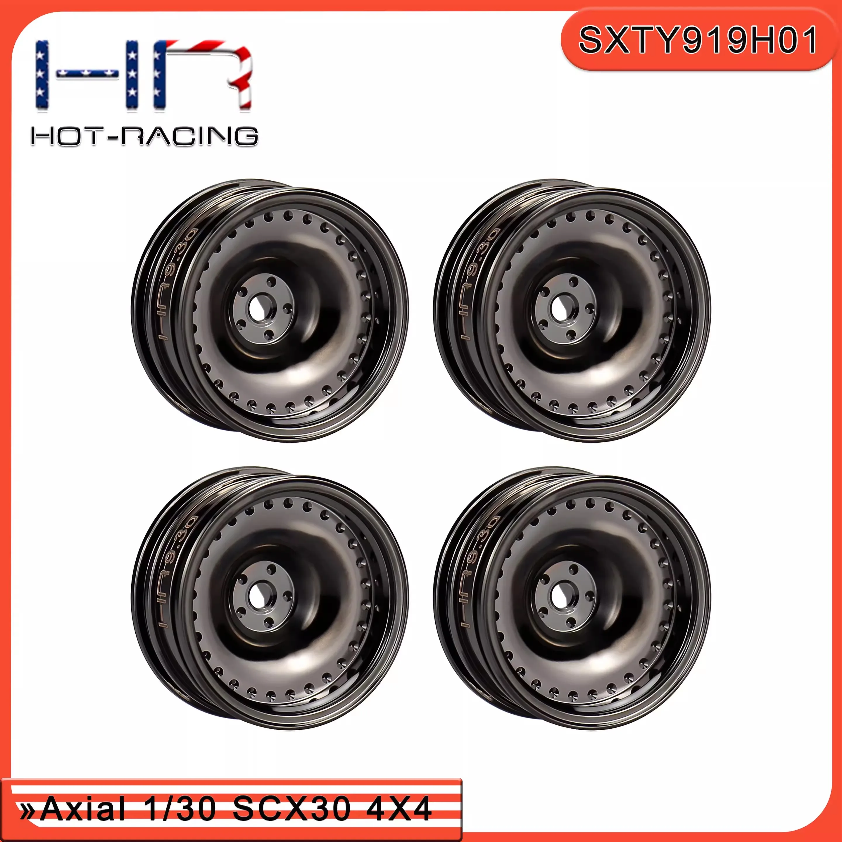 HR Axial SCX30 0.7-inch Black Plated Brass Wheel Hub One Set Per Vehicle Single Side 9.3g +4mm Width