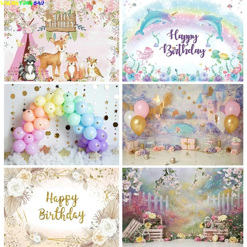 

Children's Newborn 1st Birthday Party Background Cartoon Elephant background Photo Studio Photography Props MM-03