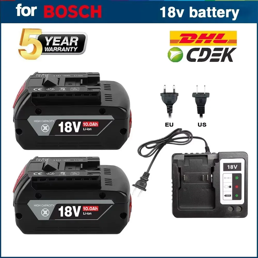 

NEW For BOSCH Authentic 18V 10Ah LITHIUM-ION BATTERY GBA 18V 10Ah 18V Professional GBA GSR GSB BAT618 BAT609 w/Fuel Guage