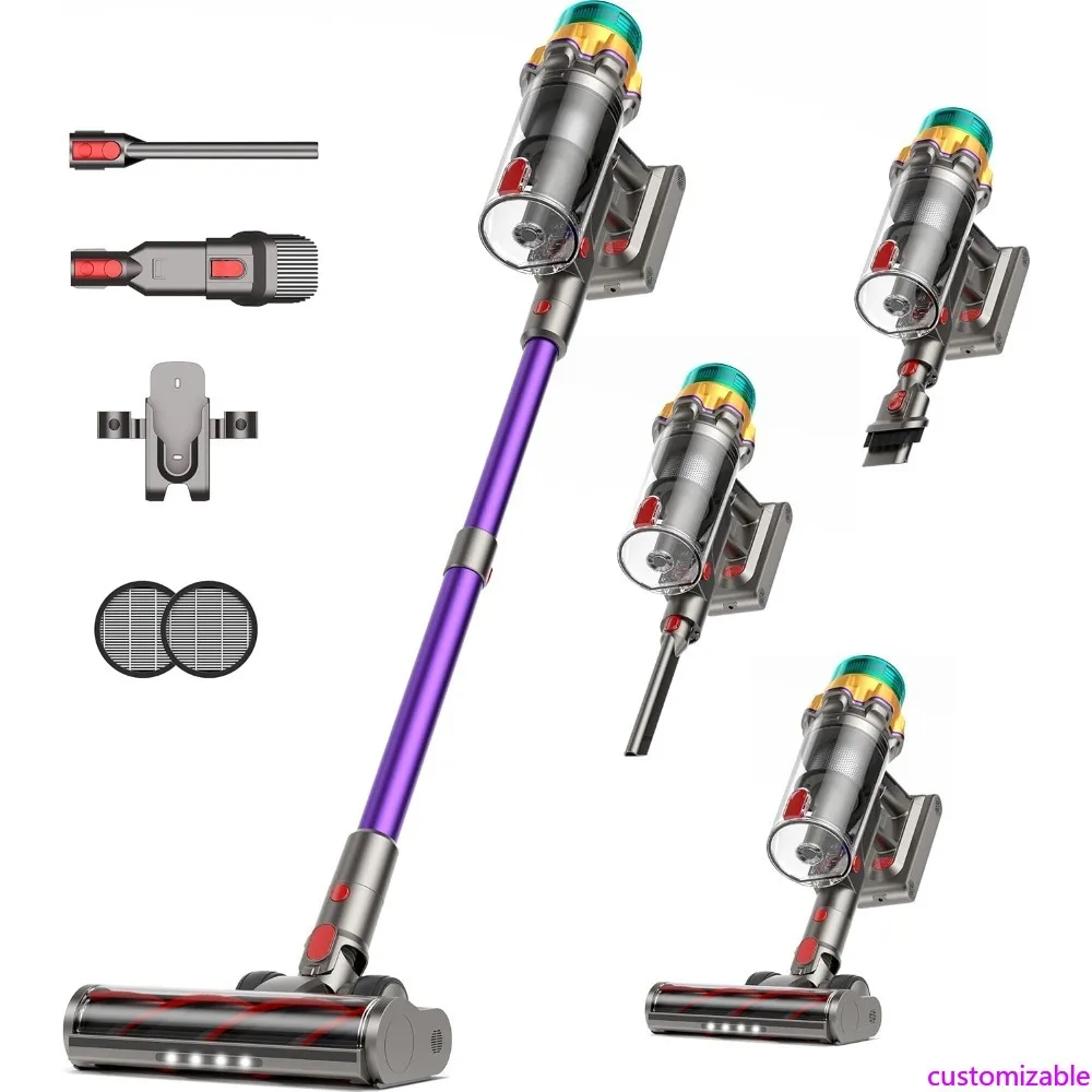 カスタマイズ可能なコードレス掃除機、48KPA 550W 65分自立式掃除機（家庭用）、コードレススティック掃除機（オーバー付き）