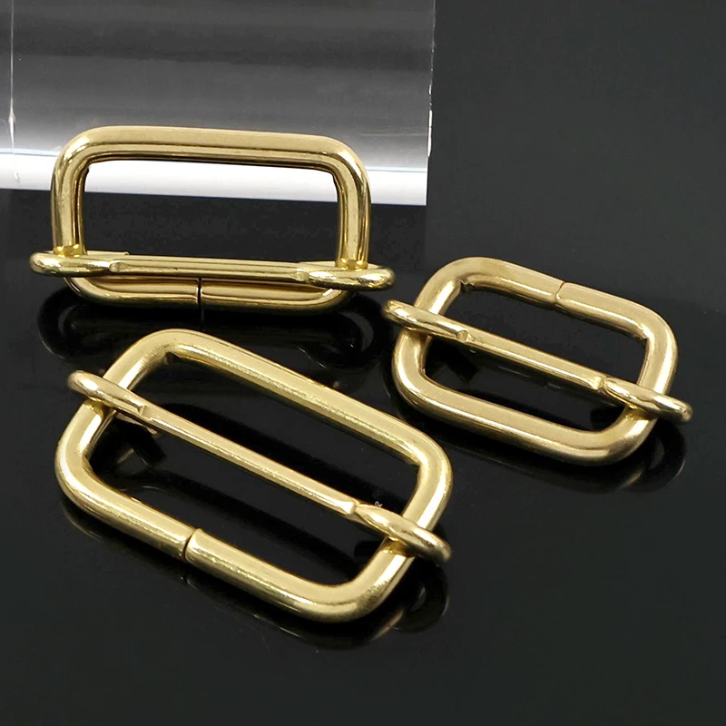 

2/5Pcs 20-40mm Solid Brass Buckles for Bag Strap Tri-Glide Slider Pin Buckle Adjuster Clasp Carabiner DIY Hardware Accessories