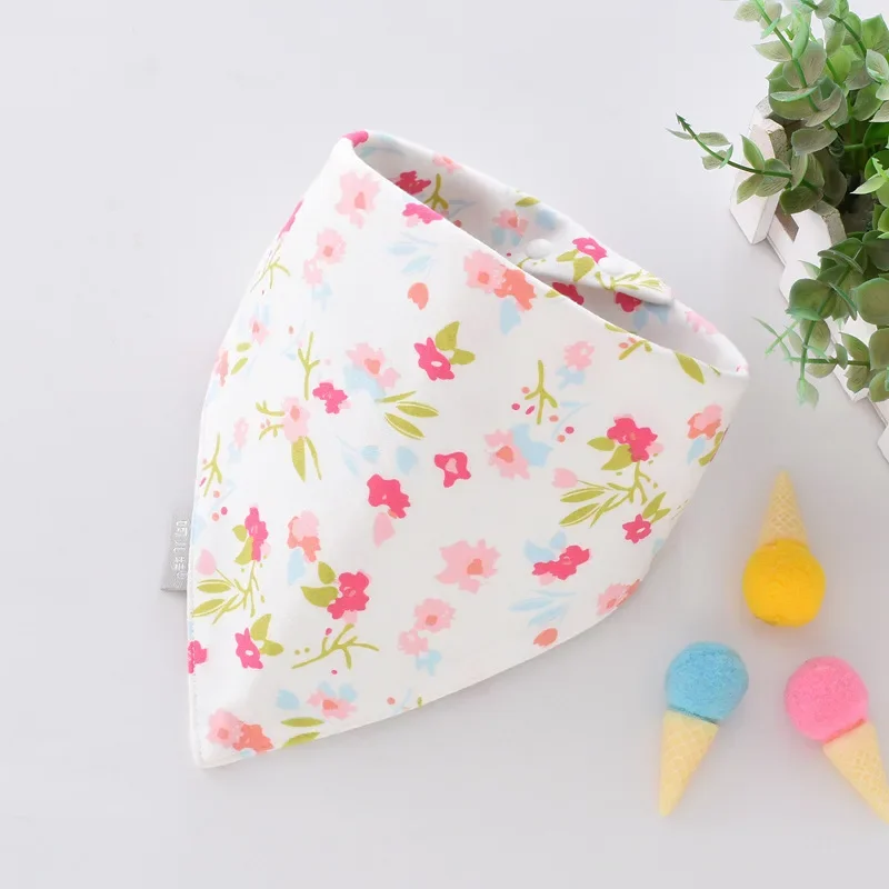 5Pcs/Set Baby Bibs Triangle Double Cotton Feeding Bandana Boys Girls Babador Feeding Smock Infant Burp Scarf Cloth Saliva Towel