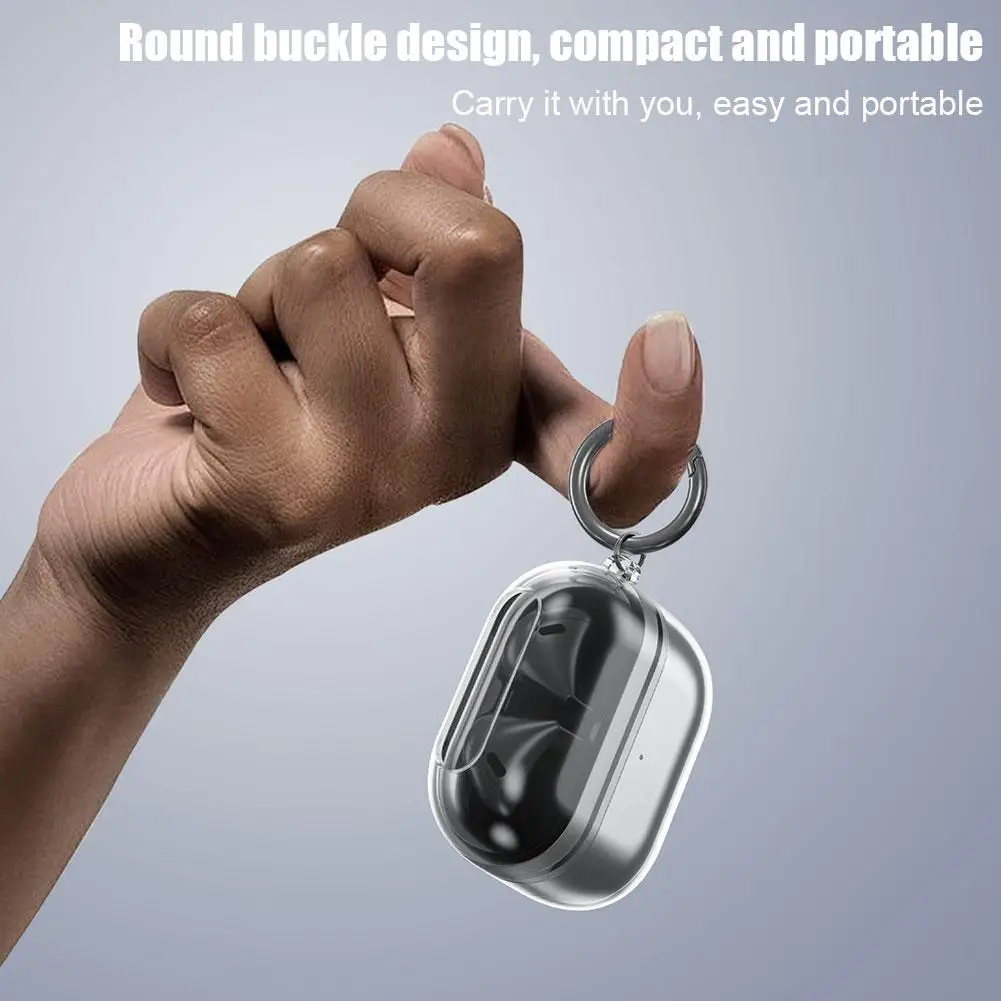 Transparente Bluetooth Earphone Protector Case, Fone de ouvido manga protetora com mosquetão, Samsung Galaxy Buds 3 Pro