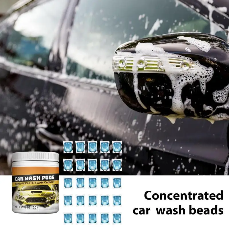 Car Exterior Cleaner 20Pcs Stain Removal Beads Fast Dissolving Beads Car Wash Car Detergent Keeps Paint Looking Like New