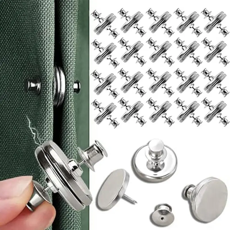Double Sided Magnetic Curtain Clips, Magnetic Adsorption Curtain Magnets, Curtain Sealing Clips to Prevent Light Leakage