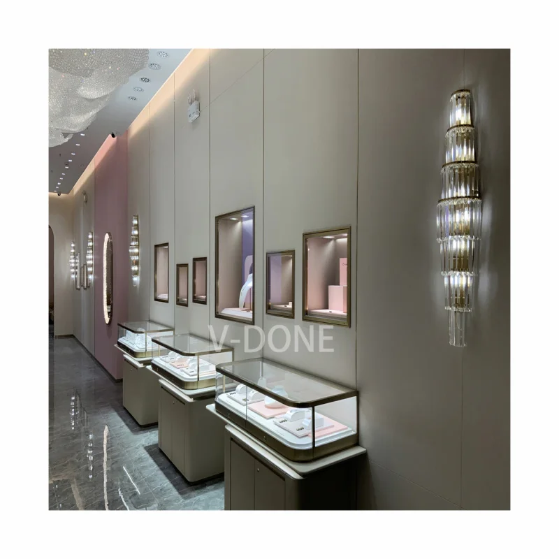 

Customize.Luxury Jeweller's Store Glass Display showcase Sale Jewellery Display Cabinet Jewels Mall Counter Jewelry Kiosk