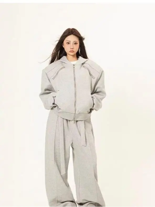 

Metallic Hoodie Zipper Cardigan Men's Jaet Outerwear Sparkling oulder Pad Design Spring Autumn Casual Polyester Fabric