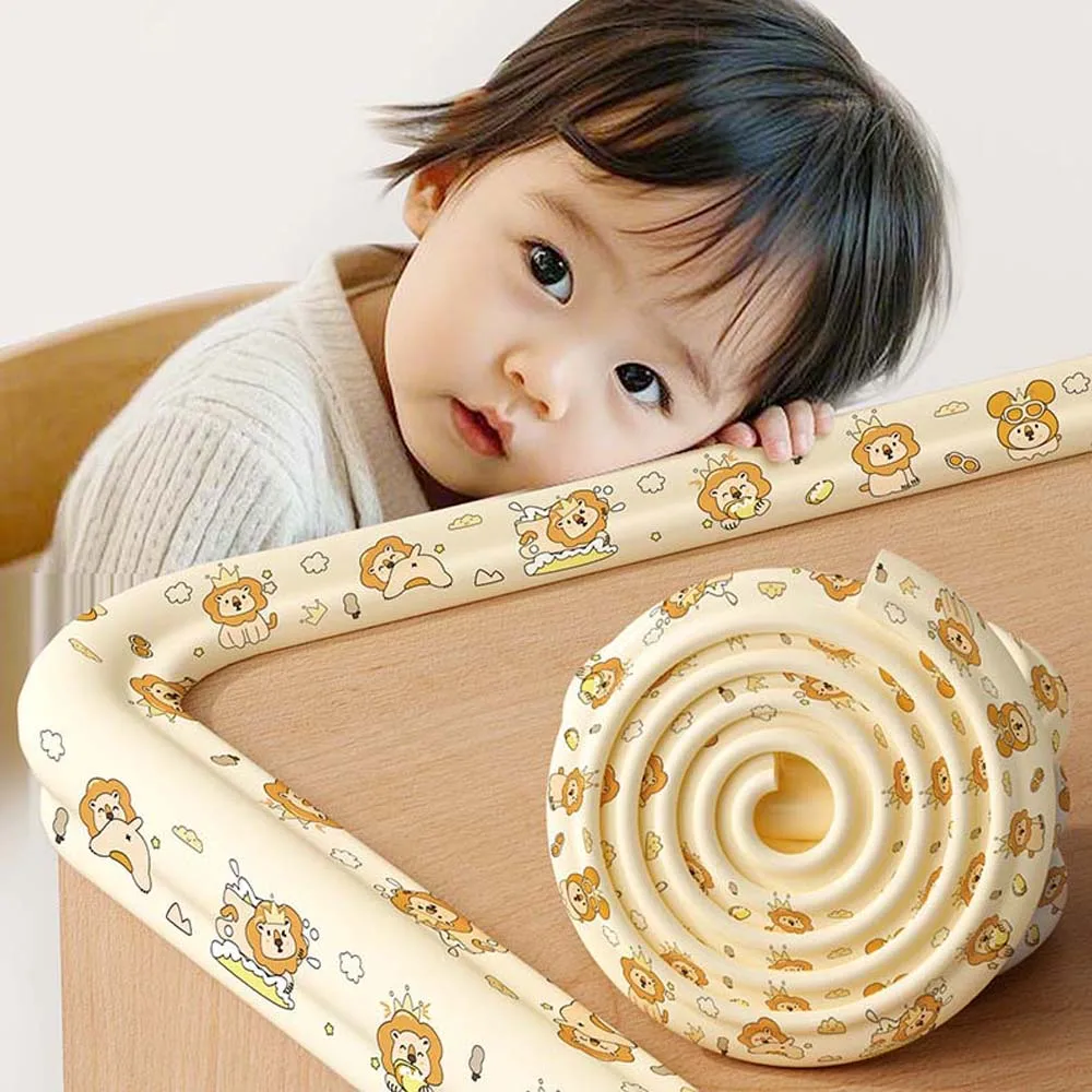 

Soft Baby Anti-collision Strip Double-sided Tape Cartoon NBR Edge Corner Pink Beige Anti-collision Protection Corner Windows