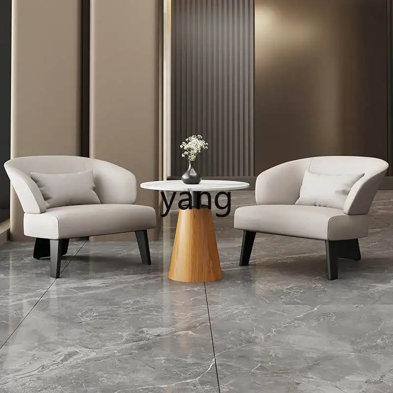 LMItalian Minimalist Hotel Lobby Leisure Single Chair Reception Guest Rest Area Meeting Table Chair