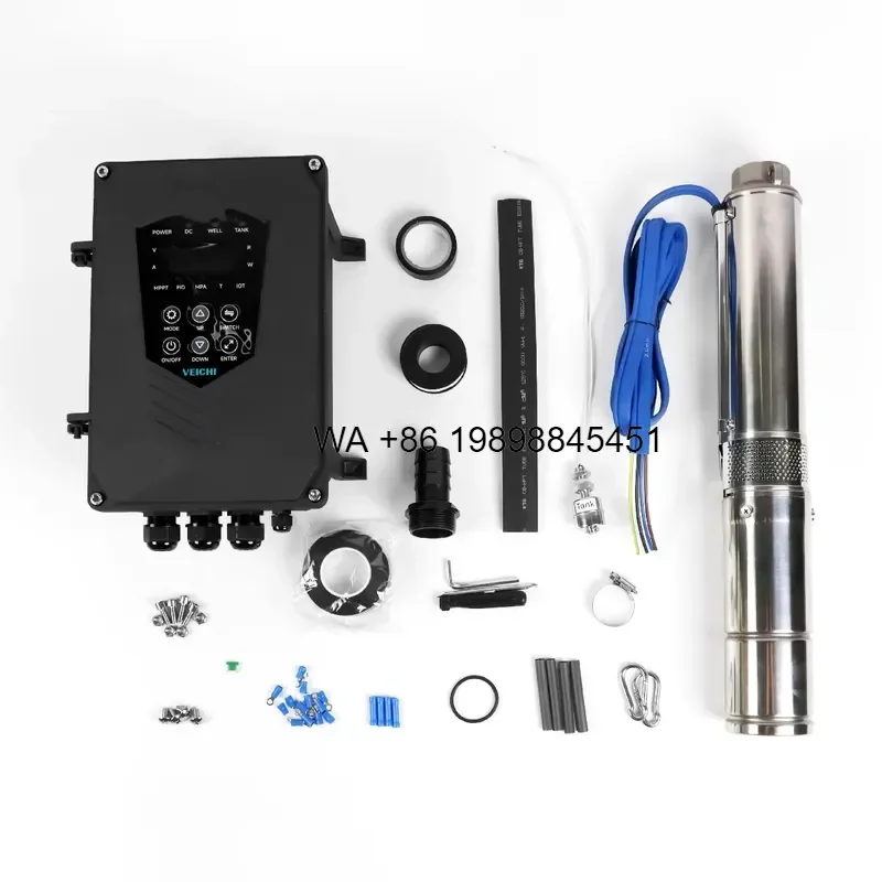 Wmwmnu for AC DC Hybrid Submersible Borehole Deep Well Pump System High Head Flow MPPT Solar Water Pump for