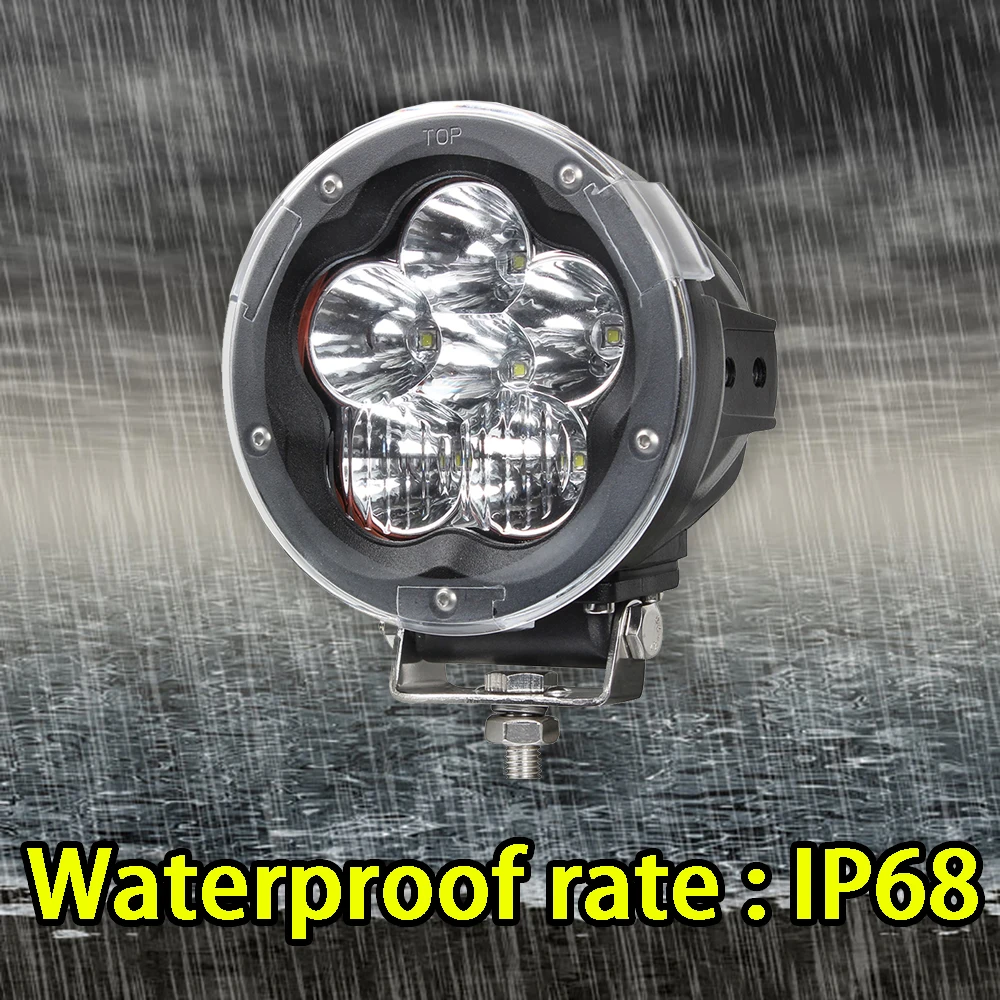 SXMA LED6506 5x5'' Inch LED Work Light 60W Aluminum Alloy Search Light Driving Lamps Additional Headlight For Truck SUV