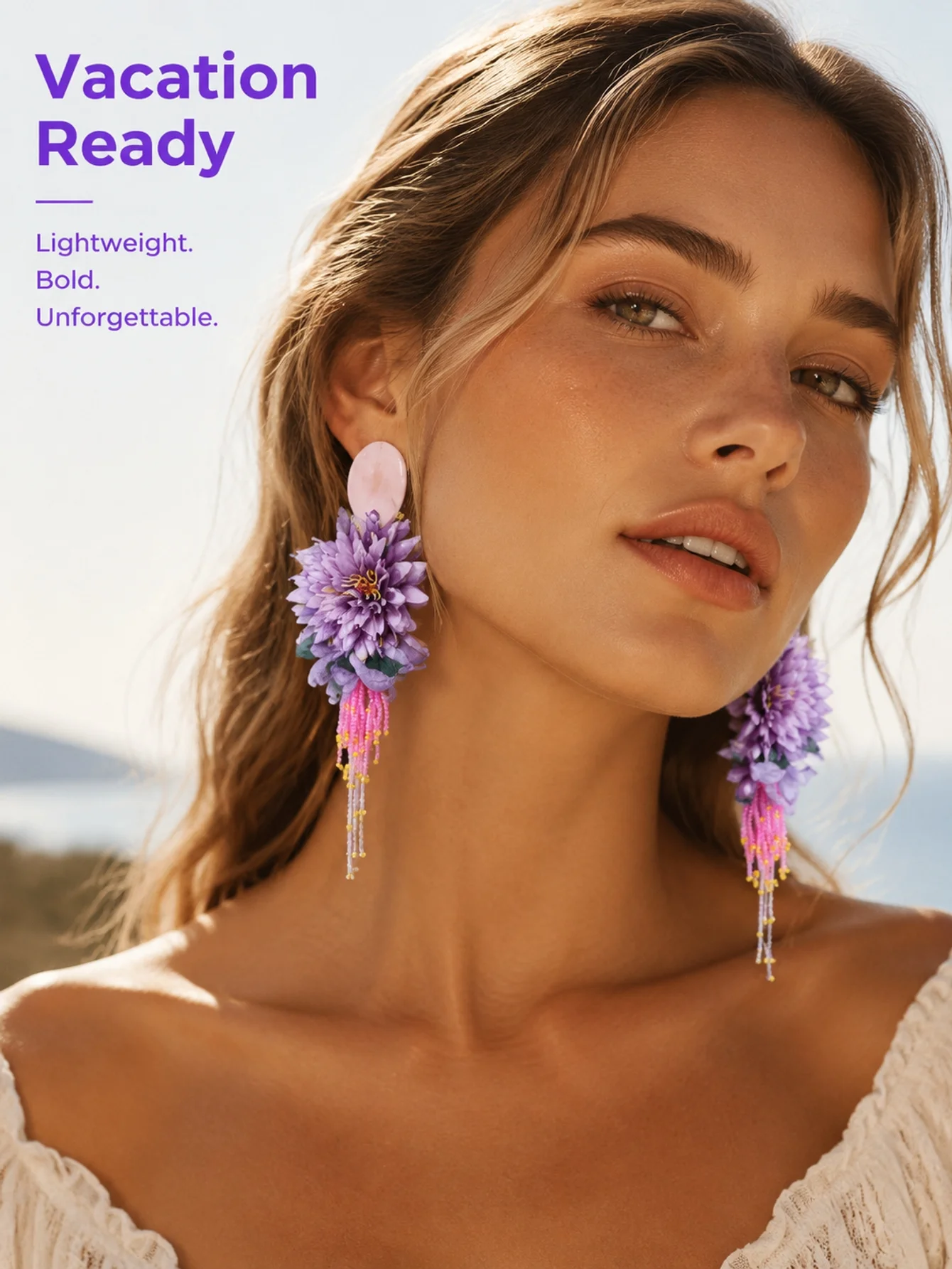 Statement-Ohrringe im Bohemian-Stil mit simulierten Dahlien für Damen und Mädchen, trendiger Luxus-Vintage-Feen-Hochzeits-Party-Schmuck, Accessoires
