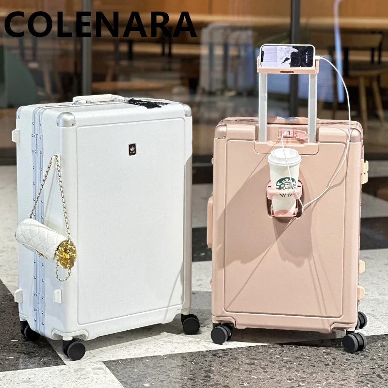 Colenara Hoogwaardige 20-Inch Koffer 24 "Pc Trolley Case 26" Koffer Dames Instapdoos Met Wielen Rollende Bagage