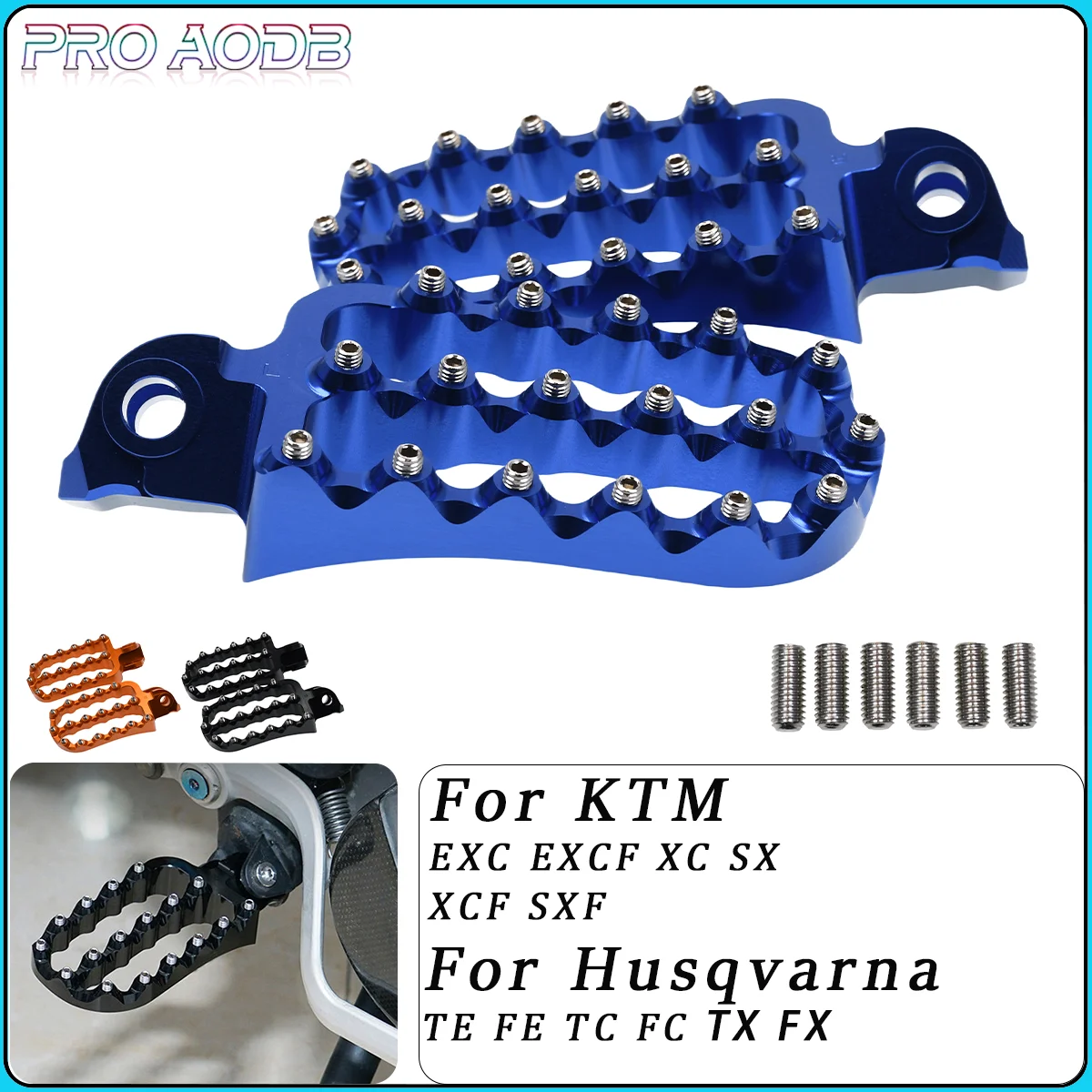 Dirt bike Motorcycle Foot Pegs FootRest For KTM SX SXF EXC EXCF XCF XCFW XCW 125-500 Husqvarna TC TE FE  GASGAS ES SM 2008-2023