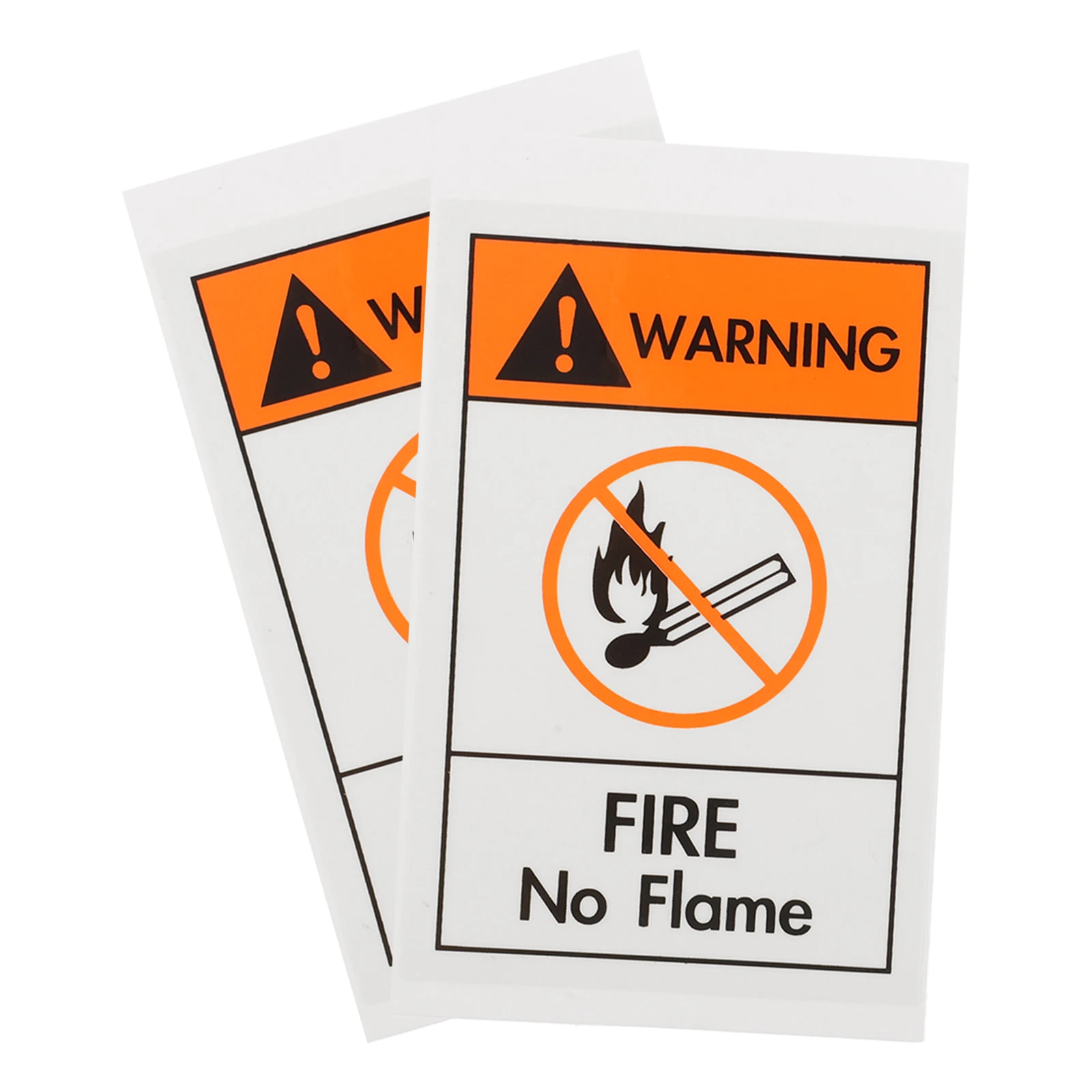 2 Pcs Warning Sign Safety Self Adhesive Security Caution Stickers Decal Logo Fire