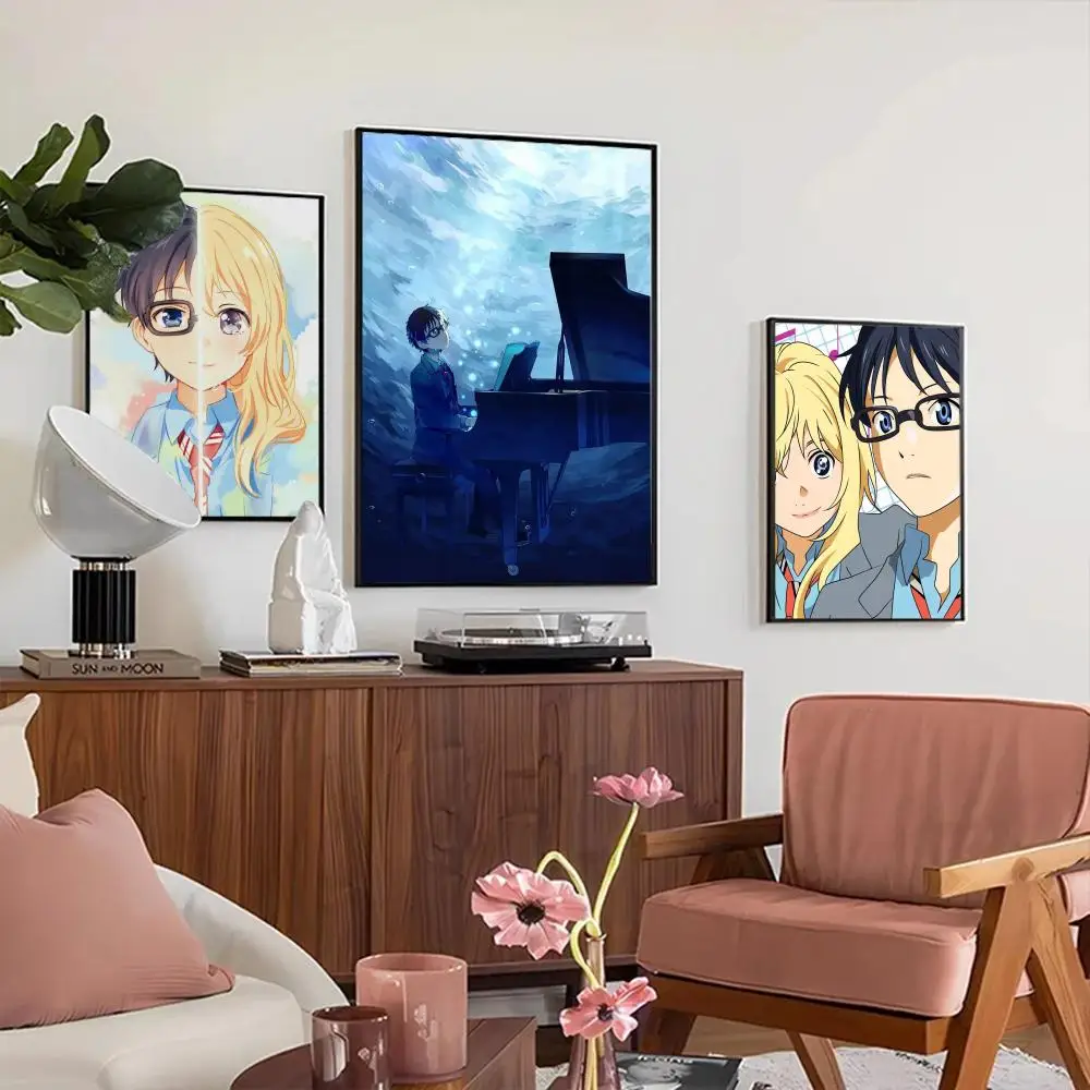 Your Lie In April Poster Classic Movie Posters Waterproof Paper Sticker Coffee House Bar Decor Art Wall Stickers