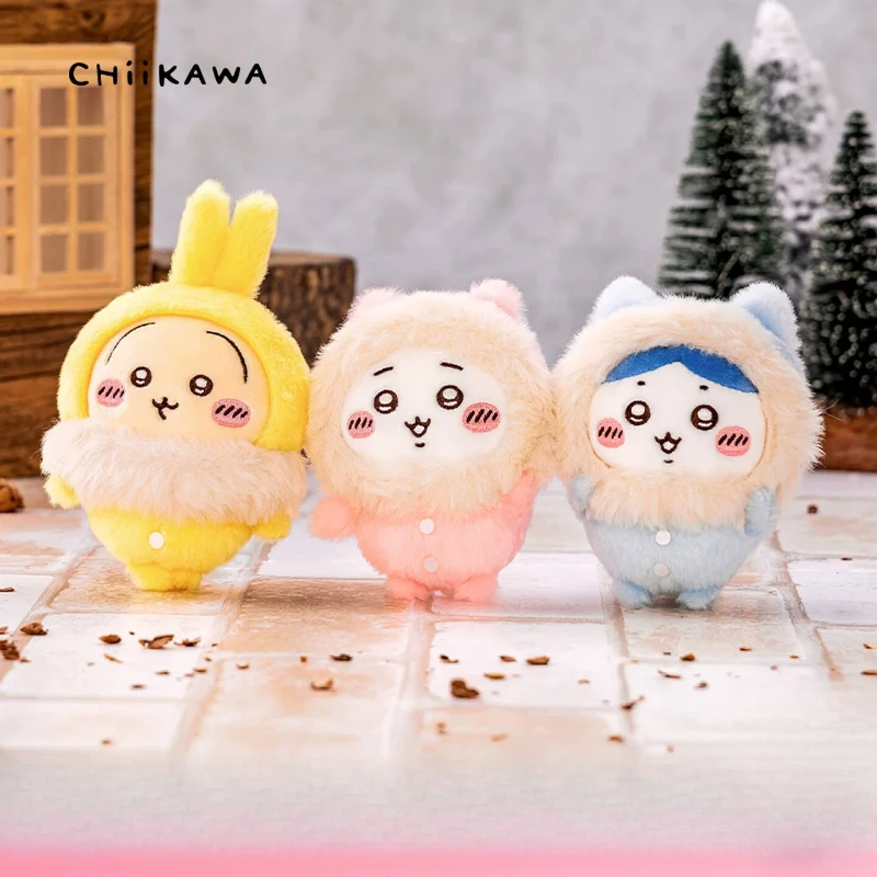 Chiikawa Hachiware Usagi Kawaii Anime Cartoon Fluffy Pajamas Series Plush Pendant Bag Decoration Fashion Versatile Personality