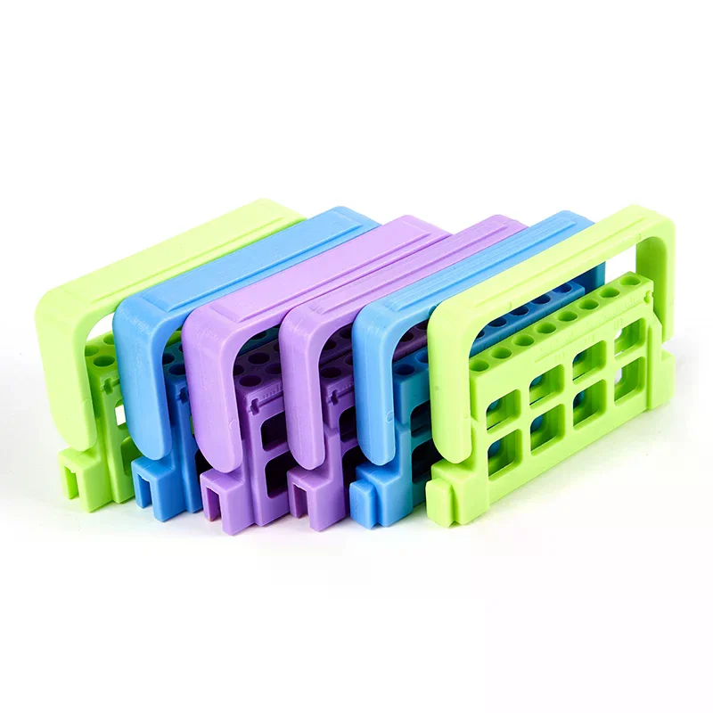 8/16 Holes Dental Endo File Holder 3 Colors Endodontic Tray Stand Organizer Dentist Lab Storage Container