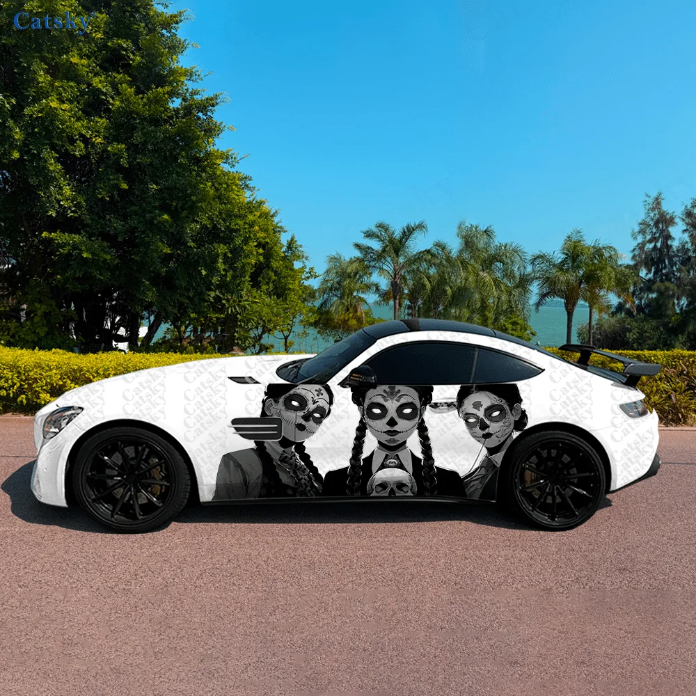 CATSKY.2pcs.Gothic Doll Mechanical Car Wrap - Decorative & Practical, Scratch-Resistant, Fade-Proof, Wear-Resistant, Edge-Curl-P view 6
