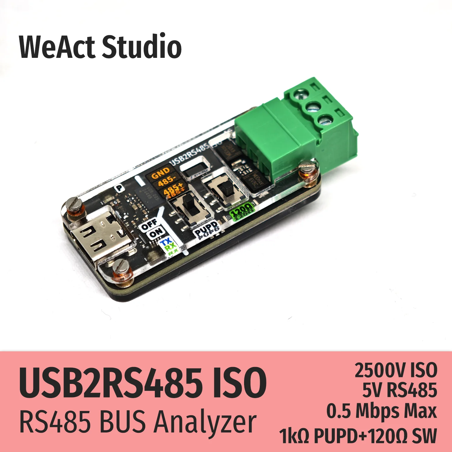 

Модуль преобразователя WeAct USB в RS485 485 ISO Анализатор RS485BUS 1 кОм 120 Ом Переключатель Высокая надежность Промышленный