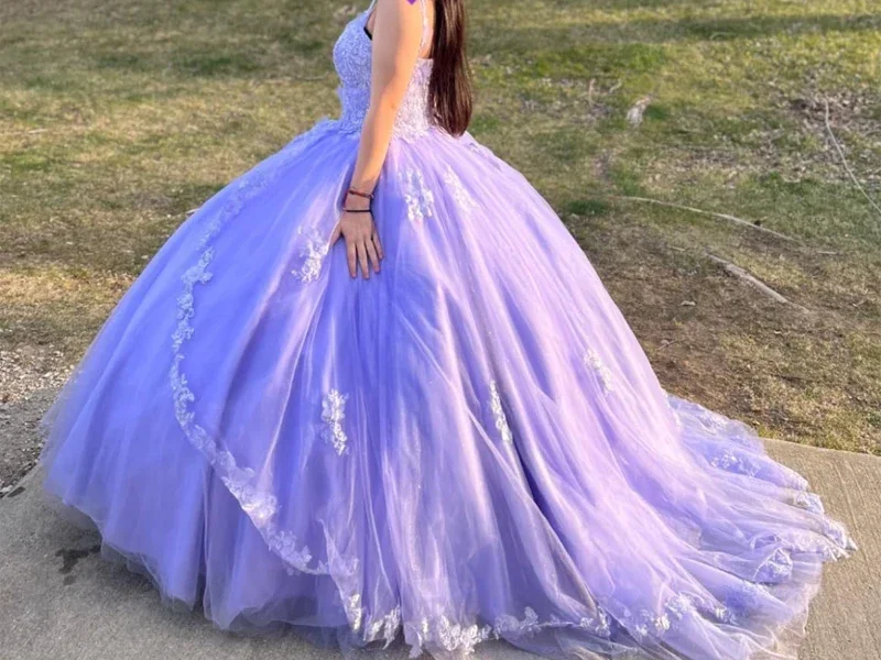 Vestidos de quinceañera con tirantes finos para mujer, vestido de baile de Esmeralda, vestido largo hinchado con apliques de cuentas, vestidos de baile de noche de graduación de tul para mujer, 2024