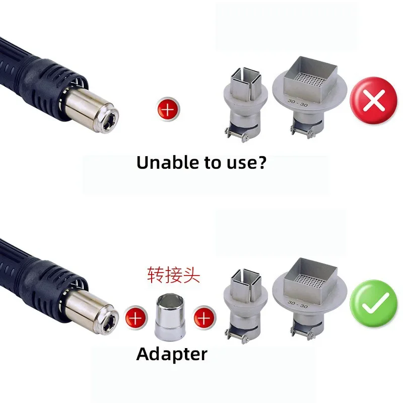 858 adattatore ugello aria 872 863 tavolo di preriscaldamento 858D ugello aria calda 850 adattatore ugello aria quadrato BGA