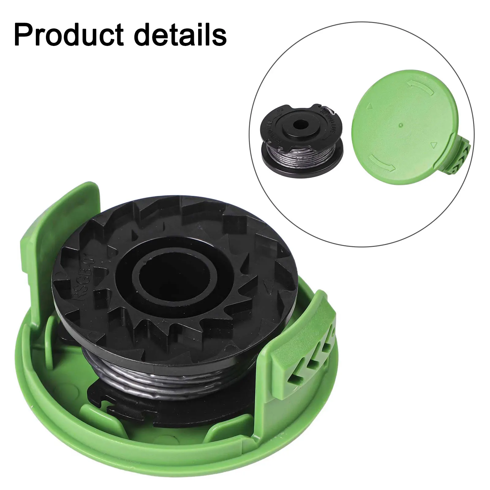 Carrete de línea de repuesto confiable y tapa de cubierta para recortadora Greenworks 21287 de 24V, Material resistente, cambio rápido de línea