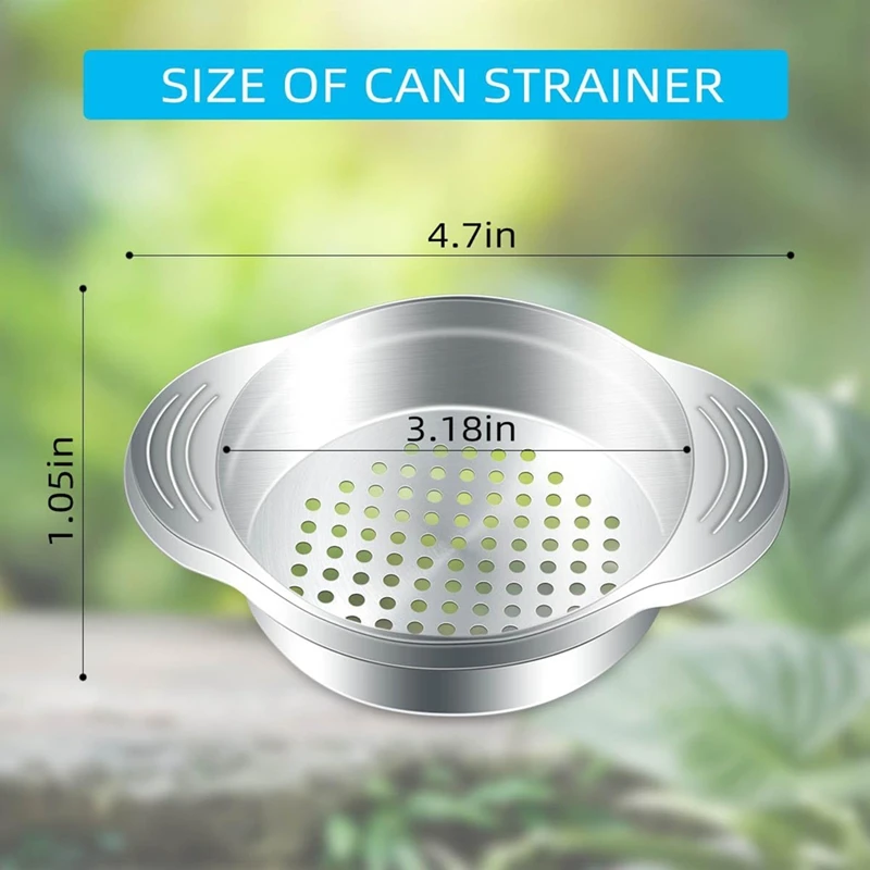Passoire en acier inoxydable pour canettes, presse à thon, tamis alimentaire, dissolvant d'huile de proximité, 2 pièces