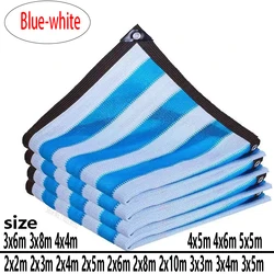 Filet pare-soleil à rayures bleues et blanches pour plantes de jardin, clôture en maille pour balcon extérieur, pare-soleil de camp de voiture, auvent de voile, couverture de piscine, hangar