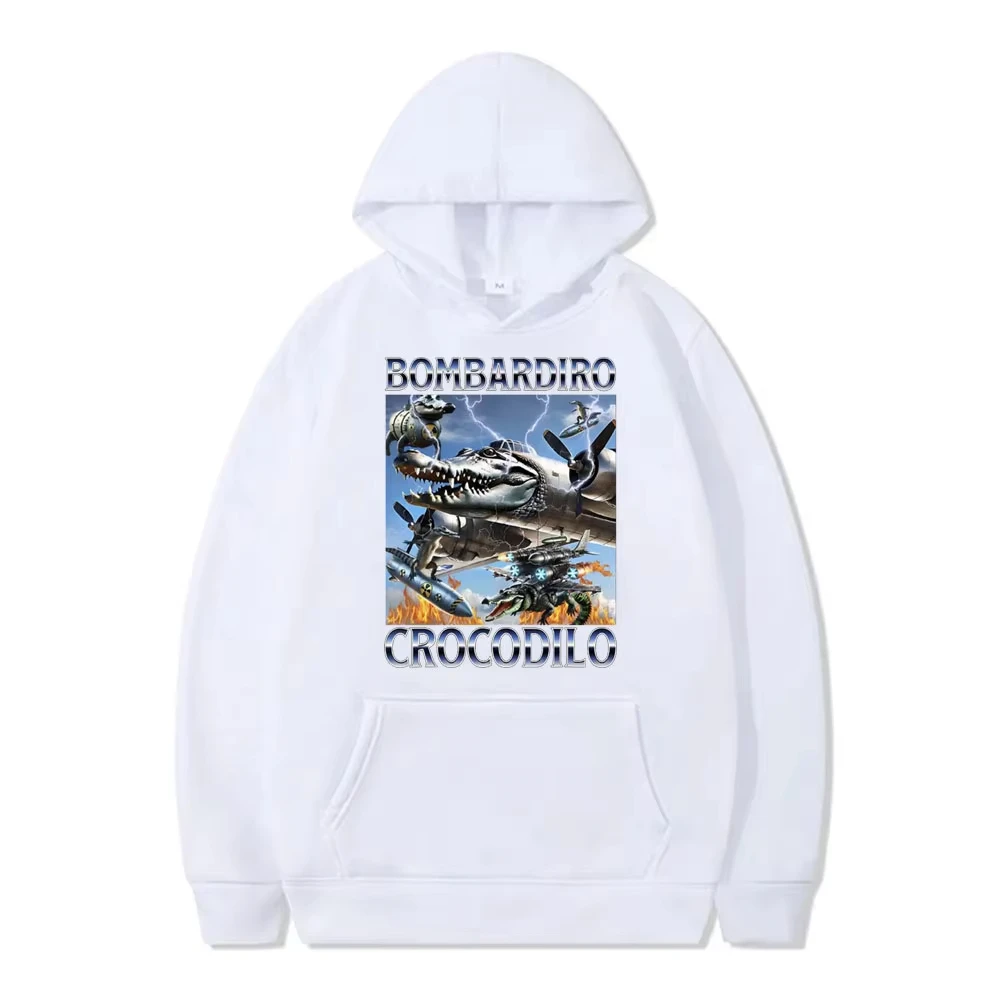 

Итальянский Brainrot Bombardiro Crocodilo Crocodile Plane Bomber Забавный мем Толстовка с капюшоном Мужчины Женщины Повседневная юмористическая винтажная толстовка с капюшоном